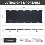 Naturehike GreenWild Camping Cot, Ultralight Folding Backpacking Cot, 60-Second Easy Set-Up, Supports 330lbs, Portable Camping Bed for Adults for Camping Hiking Travel Home