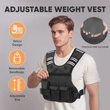 APEXUP Adjustable Weighted Vest, 4-10lb/12-18lb/20-32lb Vest with 6 Ironsand Weights and Large Pocket, Weight Vest for Men Women Strength Training, Running, Walking