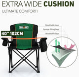 Overmont Oversized Folding Camping Chair - 450lbs Support with Padded Cushion Cooler Pockets - Heavy Duty Collapsible Chairs for Sports Garden Beach Fishing