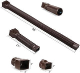 Brown 2-Pack Rain Gutter Downspout Extensions Flexible, Drain Downspout Extender,Down Spout Drain Extender, Gutter Connector Rainwater Drainage,Extendable from 21 to 68 Inches