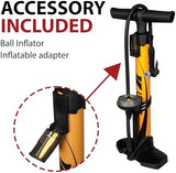 BV Bicycle Pump Durable Bike Floor Pump 17/24 inch Smart Valve Head, 160 psi, Automatically Reversible Presta and Schrader