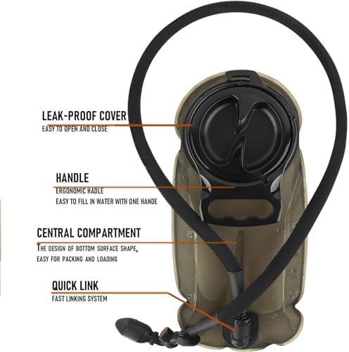 PETAC GEAR 1.5L / 3L Tactical Hydration Pack，Molle Carrier Pouch for 50 oz /100 oz Hydration Bladder Daypack Water Backpack.