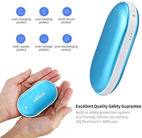 Karecel Rechargeable Hand Warmer, 5200mAh Double-Sided Fast Heating Electric Hand Warmer Power Bank, Up to 11Hrs, 3 Heat Settings, Portable Pocket Heater, Best Gifts for Women Men, Camping, Golf