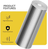 fowong Reflective Window Insulation Roll, 36" x 10 Ft Window Insulation for Winter, Weatherproofing Aluminum Foil Bubble Thermal Bubble Shield for RV, Roof, Garage Door