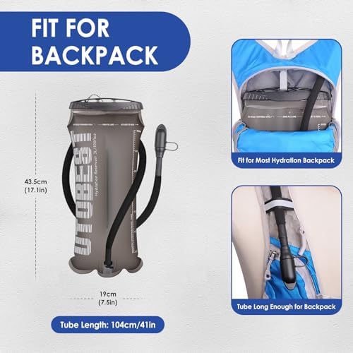 UTOBEST Hydration Bladder,TPU Water Bladder,Water Bladder for Hiking Backpack,BPA Free,Wide Opening,Leak-Proof,Water Reservoir for Hiking Cycling Camping Running