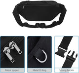Sports Fanny Pack for Men Women, Outdoor Waist Pack Bag with 6 Zipper Pockets, Super Capacity Bum Bag with Adjustable Belt for Traveling Hiking Cycling Workout Casual