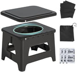 Portable Toilet for Adults, Folding Camping Toilet with Lid & Solidifier, Emergency Seat for Limited Mobility, Compact Potty for Home, RV & Travel, Anti-Slip Design (Black)