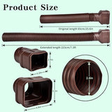 7ft Long Gutter Downspout Extensions, Outer diameter 3" Gutter Extensions for Downspout,Flexible Drainage Pipe Suitable for 2"×3" and 3"×4" Downspout,Flexible Pipe Stretched Length 7ft (2 Pack)