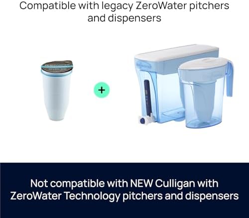 ZeroWater Official 5-Stage Water Filter for Replacement, NSF Certified to Reduce Lead, Other Heavy Metals and PFOA/PFOS, 6-Pack