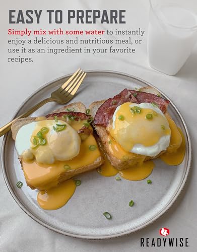 READYWISE - Powdered Eggs Bucket, 144 Servings, Emergency, MRE Food Supply, Premade, Freeze Dried Survival Food for Hiking, Adventure & Camping Essentials, Individually Packaged, 25 Year Shelf Life