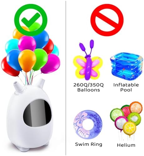 Electric Balloon Pump, Portable Dual Nozzle Electric Balloon Blower Pump, Electric Balloon Inflator for Decoration, Party Wedding Graduation (110V 600W) (White)