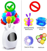 Electric Balloon Pump, Portable Dual Nozzle Electric Balloon Blower Pump, Electric Balloon Inflator for Decoration, Party Wedding Graduation (110V 600W) (White)