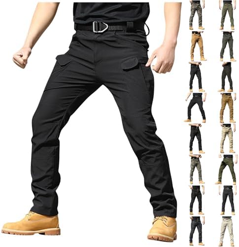 Tactical Pants for Men Relaxed Fit Stretchy Work Pants Baggy Cargo Camo Pants Flex Carpenter Pant Multi Pockets