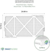 14x25x1 Air Filter 4 Pack, MERV 8 Pleated Dust Defense Air Filters Replacement Air Conditioner HVAC AC Furnace Filter, Durable and Lightweight
