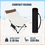 Compact Backpack Beach Chairs 2 Pack with Adjustable Backrest & Side Pocket, Low Folding Camping Chairs for Adults, Portable Reclining Chairs for Beach, Lawn, Travel