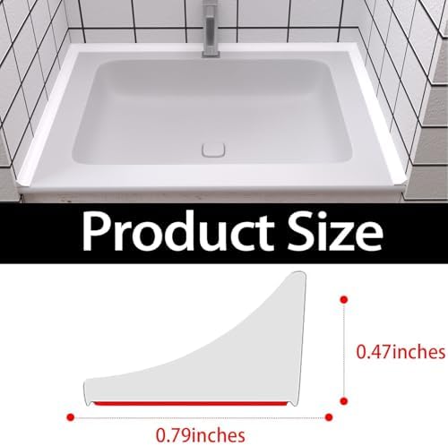 New Collapsible Shower Threshold Water Dam, Self Adhesive Silicone Waterproof Barrier Bathroom and Kitchen Water Strip Dam Shower Guard for Dry And Wet Separation Caulk Seal Strip Edge Trim(White)