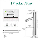 Bathroom Vessel Sink Faucet Modern Basin Mixer Tap Chrome Tall body Single Handle One Hole Lavatory Faucet