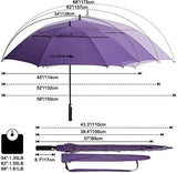 G4Free 47/54/62/68 Inch Automatic Open Golf Umbrella Oversize Extra Large Double Canopy Vented Windproof Waterproof Stick Umbrellas