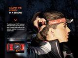 Fenix HM65R-T V2.0 Running Headlamp, 1600 Lumen White Light and Warm White Dual Beams, USB-C Rechargeable, Lightweight Long Runtime for Trail Running, with Organizer (Black)