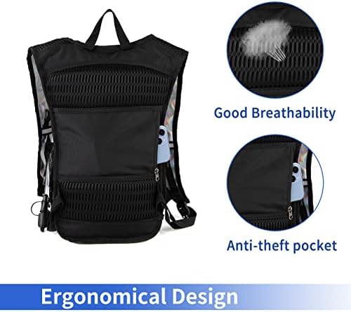 Hydration Backpack Pack with Cool Lights, 2L Water Bladder, Lightweight Bag for Running, Hiking, Bike, Climbing, Music Festival Essential, and Rave