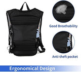 Hydration Backpack Pack with Cool Lights, 2L Water Bladder, Lightweight Bag for Running, Hiking, Bike, Climbing, Music Festival Essential, and Rave