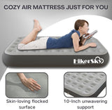 Full Air Mattress with Built in Pump,10" Blow up Air Bed, 2 Mins Quick Self-Inflation/Deflation, Foldable Inflatable Mattress for Home/Travel, 10'' Full Grey