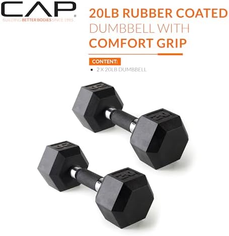 CAP Barbell Coated Dumbbell Weight | Multiple Options Pairs & Sets