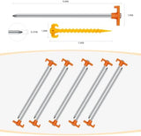 20+2PCS Tent Stakes Heavy Duty Camping Stakes,AVOFOREST 9.8Inch Non-Rust Metal Tent Pegs Ground Stakes Tent Spikes Camping,Garden,Hiking Orange