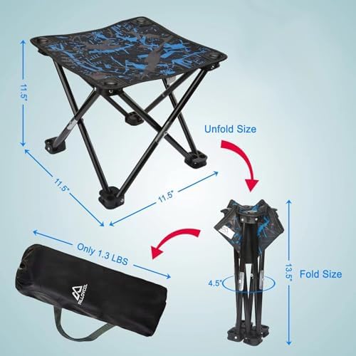 Camping Stool Portable Folding Stool Portable Chair Mini Foldable Stool Fishing Stool for Adults Fishing Hiking Gardening and Beach with Carry Bag(Camouflage)