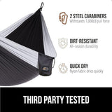 GORILLA GRIP Durable Portable Camping Hammock, Holds 500lbs with Heavy Duty Tree Straps, Comfortable Travel Swing, Camp Hammocks, Easy to Use and Install, Outdoor Essentials, Green, 10x6.5 FT