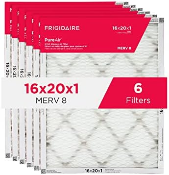 Frigidaire PureAir® 20x25x1 MERV 8 Allergen Electrostatic Pleated Air Conditioner HVAC AC Furnace Filters - 6 Pack (exact dimensions 15.81 X 19.81 X 0.81)