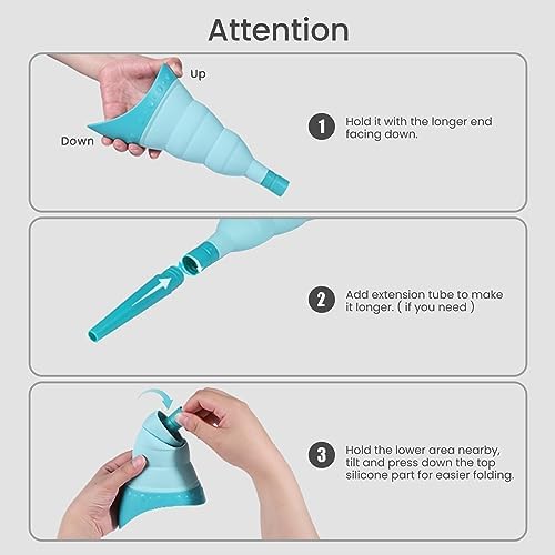 TRIPTIPS Pee Conch Foldable Female Urinal Device Portable Urinal for Women Pee Funnel for Women Travel, She Pee Cup for Women Stand to Pee Womens Urinal Funnel with Tube Case
