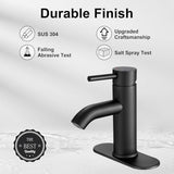VOTON Black Bathroom Faucet Single Handle Matte Black Bathroom Sink Faucet Rv Lavatory Vessel Faucet for Bathroom Faucet 1 or 3 Hole with Deck Plate