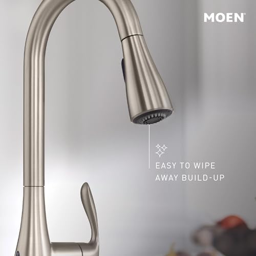 Moen Essie Mediterranean Bronze MotionSense Wave One-Handle Touchless Kitchen Faucet with Pulldown Sprayer and Soap Dispenser, 87014EWBRB