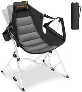 VIVOHOME Hammock Camping Chair, Portable Outdoor Swinging Rocking Chairs for Adults with Adjustable Pillow, Back and Height for Travelling, Backyard, Patio, Supports 400 lbs, 600D Breathable Mesh