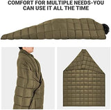 KingCamp Down Camping Blanket - Lightweight, Multifunctional Quilt for Camping with Snap Button, Portable for Stadium, Travel, Airplane, Picnic, Indoor & Outdoor, Provides Warmth