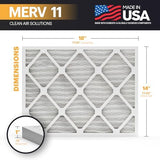 BNX TruFilter 14x18x1 Air Filter MERV 11 (6-Pack) - MADE IN USA - Allergen Defense Electrostatic Pleated Air Conditioner HVAC AC Furnace Filters for Allergies, Dust, Pet, Smoke, Allergy MPR 1200 FPR 7