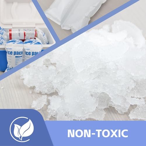 Dry Ice Packs for Shipping FDA Registered Non-Stick for Food TUV and SGS Tests Double-Sided Absorption Long Lasting Shipping Cold Packs for Coolers Lunch Bags Freezer