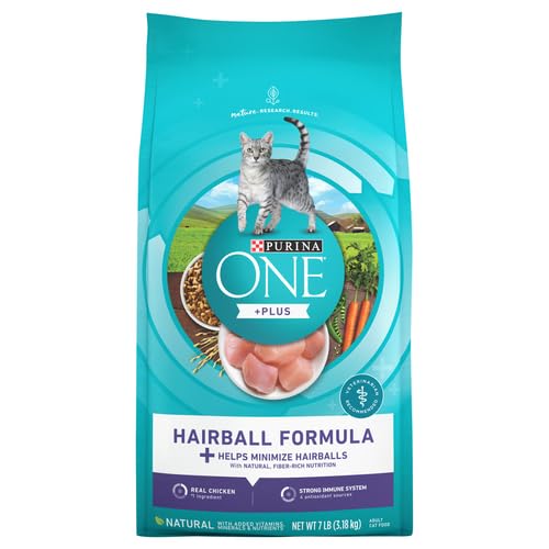 Purina ONE Natural Hairball Control Dry Cat Food, 7 lb Bag