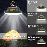2pcs 10000mAh Rechargeable 3000LM Tent Light Camping Light, 6500K 24Hours Long Play Time , Outdoor Night Market Light Night Fishing Light Emergency Lights for Hurricane Tsunami disasters (Green)