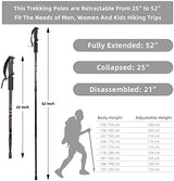 Aihoye Collapsible Trekking Poles - 2 Pack, Lightweight, Anti-Shock Walking Sticks - Adjustable for Men and Women