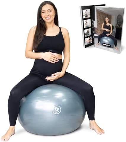 BABYGO® Birthing Ball for Pregnancy & Labor + Our Award Winning Book - Exercise, Birth & Recovery Plan, 5X Stronger Than a Yoga Ball with Eco Friendly Material