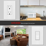 ENERLITES Screwless Decorator Wall Plate Child Safe Outlet Cover, Gloss Finish, Medium Size 1-Gang 4.88" H x 3.11" L, Unbreakable Polycarbonate Thermoplastic, SI8831M-W-10PCS, White