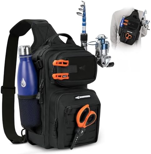 KastKing BlowBak Tactical Fishing Sling Tackle Bag - Lightweight Fishing Backpack - Storage for Gear and Equipment - Gift for Men