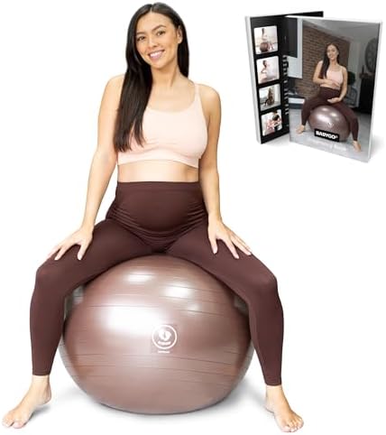 BABYGO® Birthing Ball for Pregnancy & Labor + Our Award Winning Book - Exercise, Birth & Recovery Plan, 5X Stronger Than a Yoga Ball with Eco Friendly Material