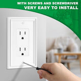 White Decorative Single Decorator Switch Covers Wall Plate, Natural Material Rocker Switch Plates Outlet Covers for Receptacle, GFCI Outlet, Dimmer - Modern Style (1 Gang Decorator 4 Pack)