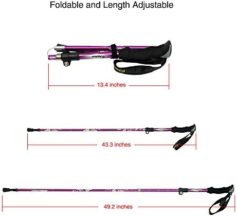 Aluminum Collapsible Ultralight Travel Trekking Hiking Pole for Men and Women
