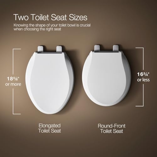 KOHLER K-4774-47 Brevia Elongated Toilet Seatwith Quick-Release Hinges and Quick-Attach Hardware for Easy Clean in Almond