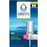 Brita Faucet Mount Water Filter for Sink, Removes 99% of Lead, Elite Filtration System, Includes 2 Replacement Filters, Chrome