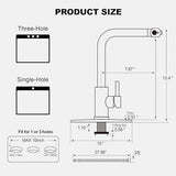 Matte Black Single Hole Kitchen Faucets with Pull Down Sprayer, Single Handle, High Flow Water, Pull Out Tap, Stainless Steel Sink Faucet, Suitable for Farmhouse Camper Laundry Rv Bar